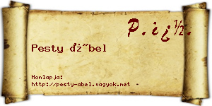 Pesty Ábel névjegykártya